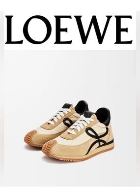 Loewe Beige, Tan & Black Suede Runner Sneakers